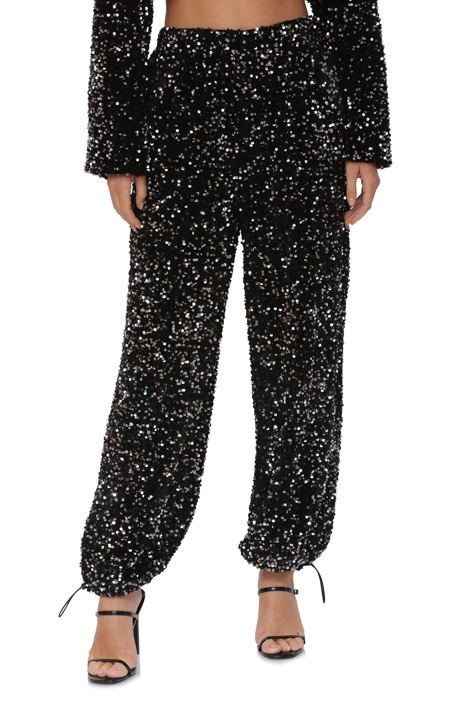 High Waist Sequin Joggers | Nordstrom Rack