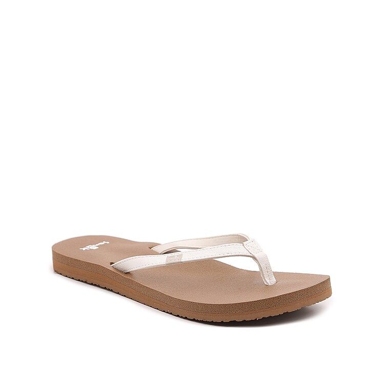 Sanuk Yoga Joy Flip Flop - Women's - White - Flat Flip Flop | DSW