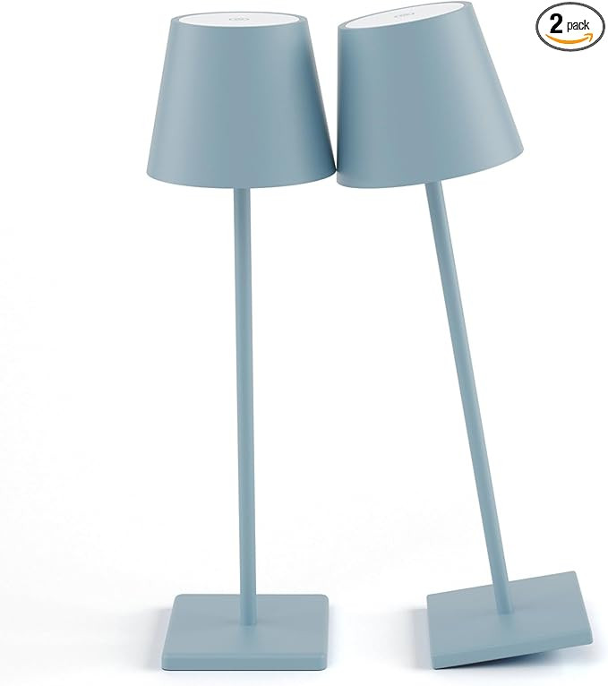 2 Packs Rechargeable LED Table Lamp,Outdoor Cordless Table Lamp Waterproof Portable, Stepless Dim... | Amazon (US)