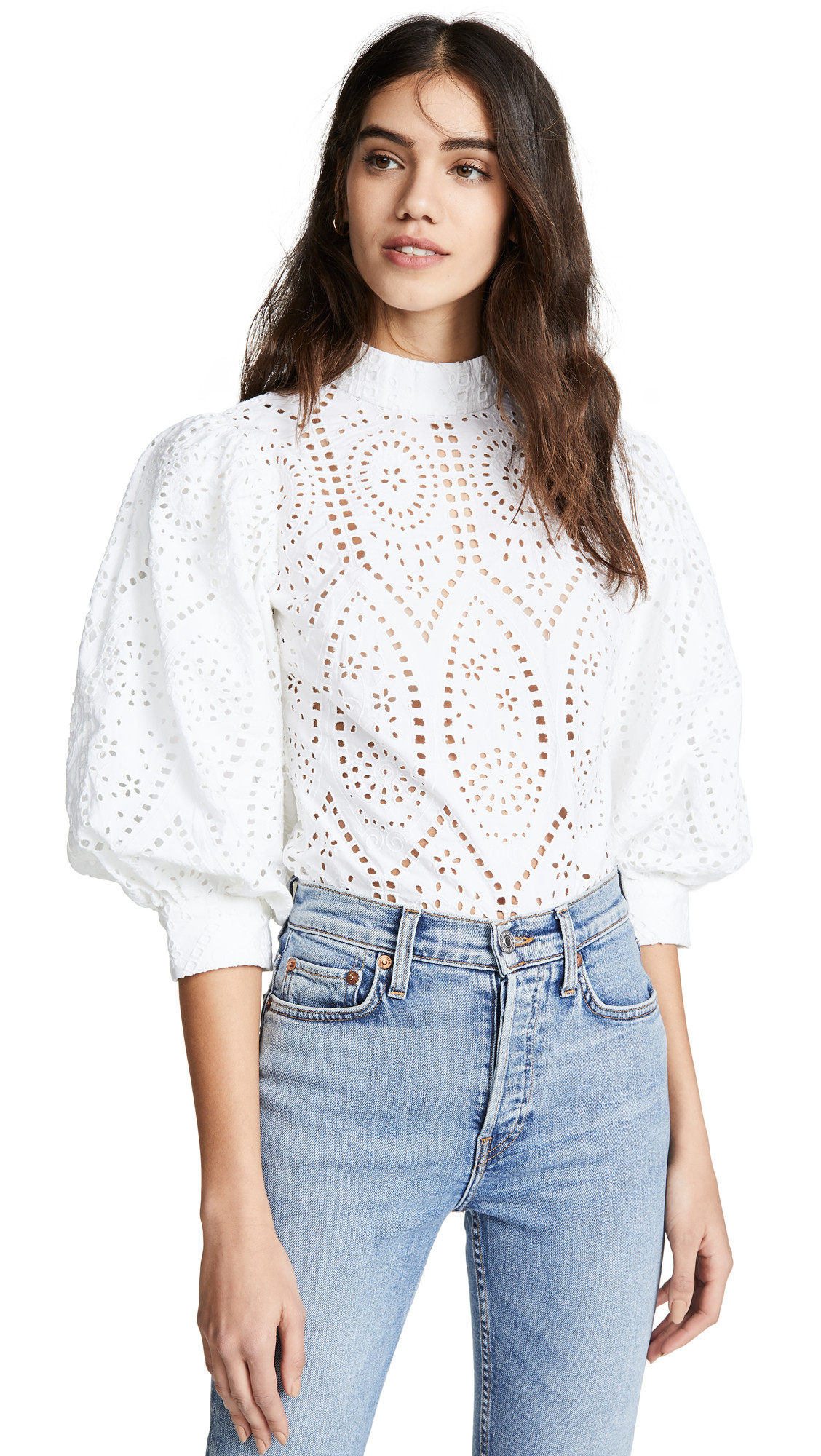 GANNI Broderie Anglaise Blouse | Shopbop