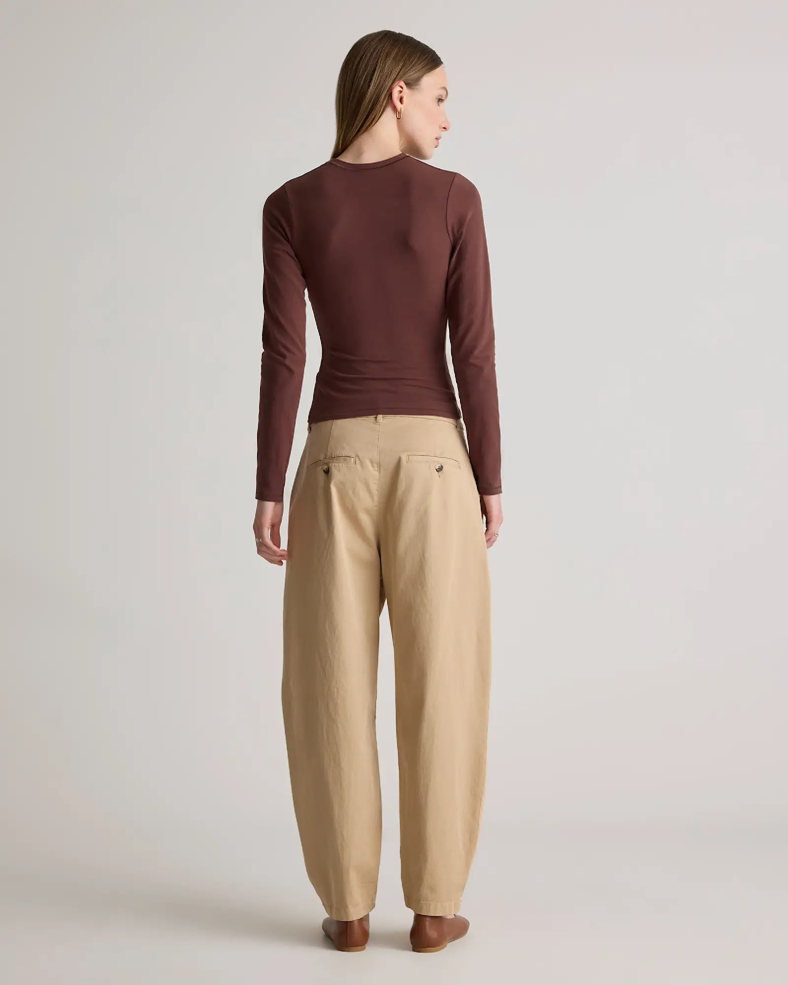 Stretch Cotton Jersey Fitted Long Sleeve T-Shirt | Quince