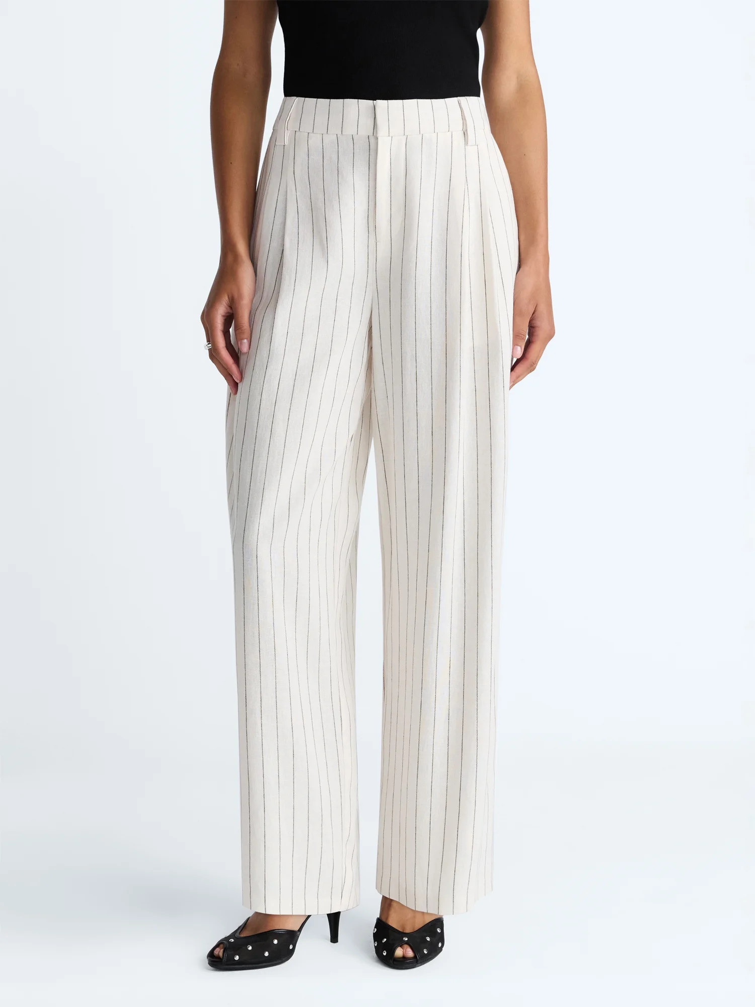 Scoop Women’s Pleated Barrel Pants, 25'' Inseam, Sizes 0-26W | Walmart (US)