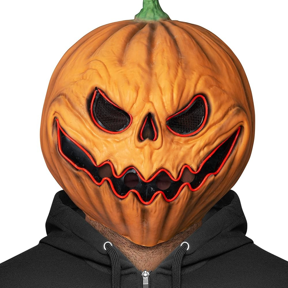 Zadin Pumpkin Head Mask for Halloween, Scary Pumpkin Mask for Adult, Jack o Lantern Mask, Pumpkin... | Amazon (US)