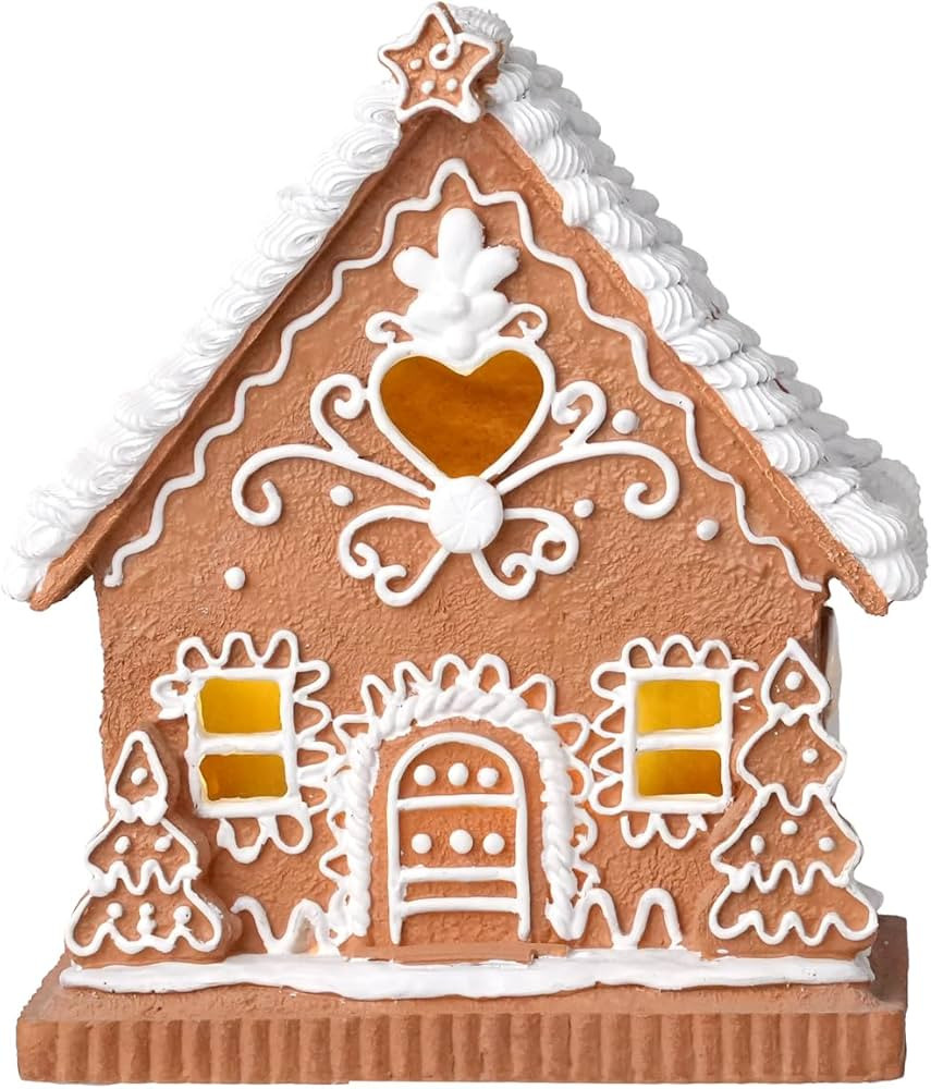 Gingerbread House Light up for Christmas Decor, Lighted Gingerbread Village Decorations, 8.5 inch | Amazon (US)