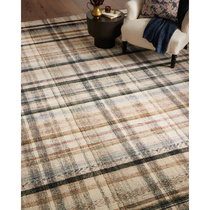 Humphrey Machine Woven / Power Loomed Performance Ivory/Green/Gray/Black Rug | Wayfair North America