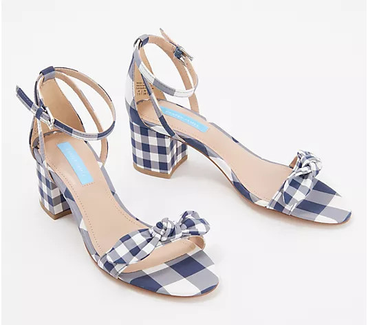 Draper James Printed Block Heel Sandals - Preston - QVC.com | QVC
