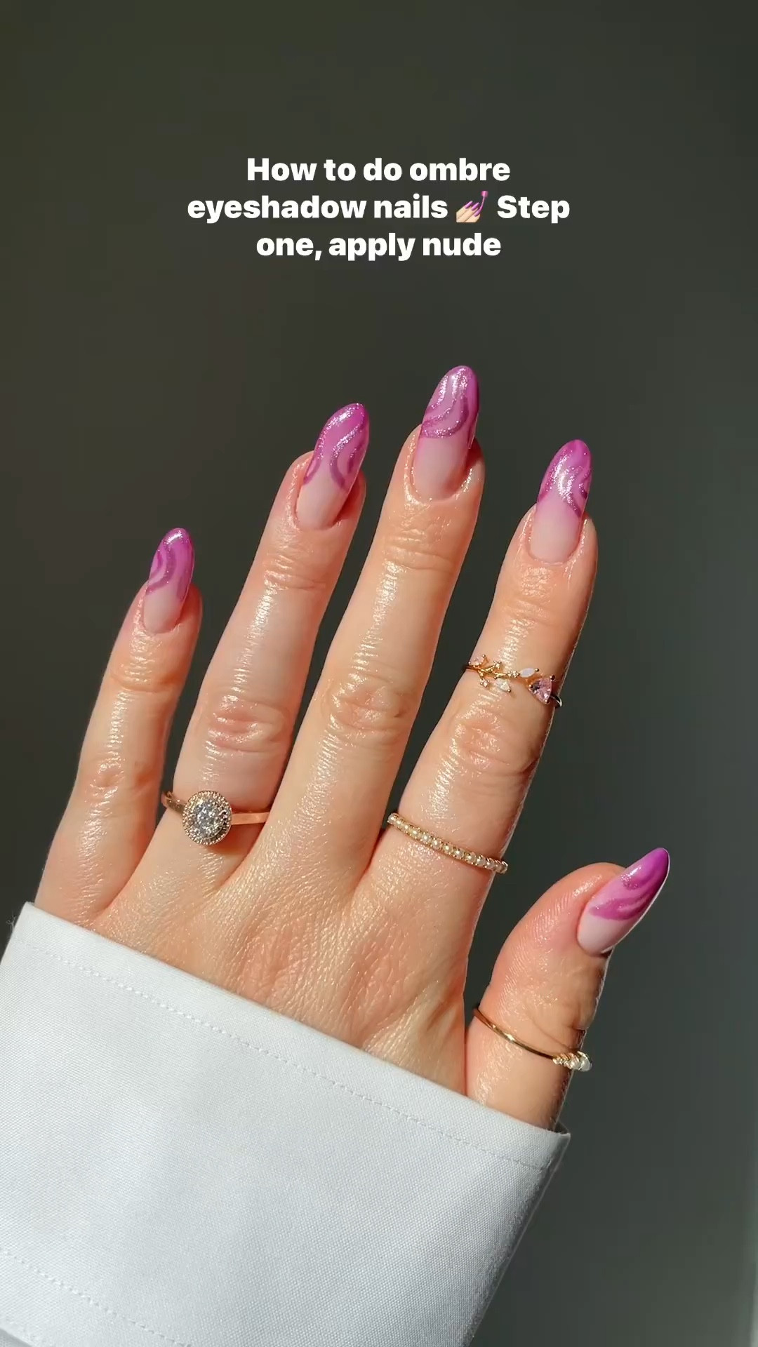 Details in caption 👇🏻💅🏻☁️

How to do Ombre eyeshadow nails 💅🏻

Step 1: Apply nude gel. (DND How do u neutral) 

Step 2: Paint matte top coat. (Beetles Matte top coat) 
 
Step 3: Dab in the eye shadow on the nail. If you mess up you can always wipe it off with a lint wipe and restart. If the eyeshadow is being stubborn just use some acetone on the lint wipe. Go back and forth, pick up more eyeshadow until you get the coverage you like. Using an eyeshadow brush helps it to blend more smoothly. 
(Amazon eyeshadow palette and an eyeshadow brush) 

Step 4: Add swirls, and use the magnet to shift the gel. (Red Carpet gel Positively Attracted)

Step 5: Make sure you top coat the whole nail and cure. (Beetles Glossy top coat) 

If you have any questions feel free to leave them below. 😌

As always the links are in my bio babes ✨

#diynails #ombreeyeshadow #eyeshadownails #nailtrends #swirlnails #nailtutorials

#LTKSeasonal #LTKbeauty #LTKHalloween