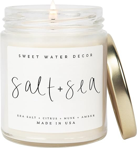Sweet Water Decor Salt and Sea Candle | Sea Salt, Citrus, Amber, Musk, Beach Scented Soy Candles ... | Amazon (CA)