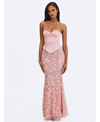 Women's Uliya Strapless Mermaid Peplum Maxi Dress | Macy's