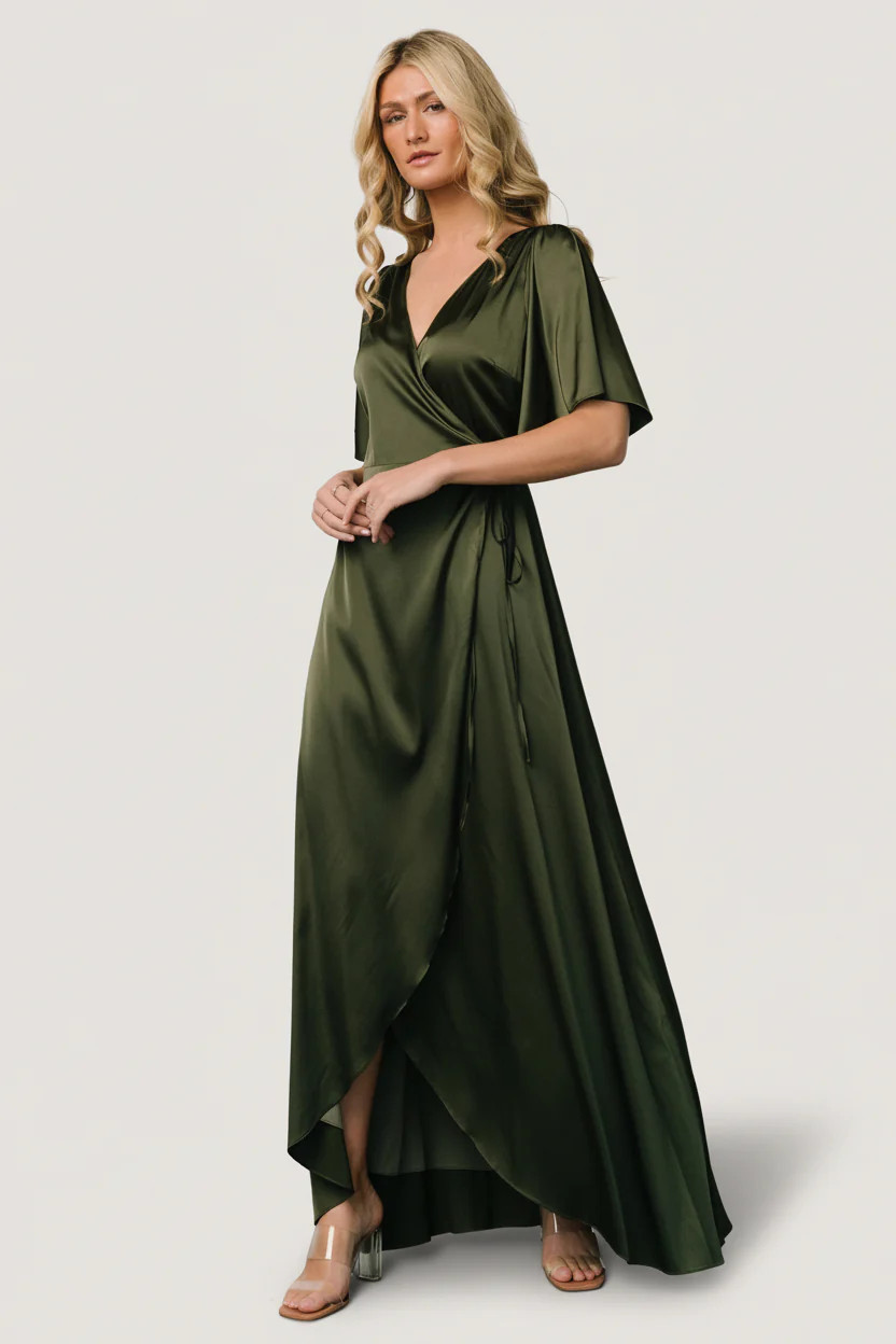 Vara Satin Maxi Wrap Dress | Baltic Born
