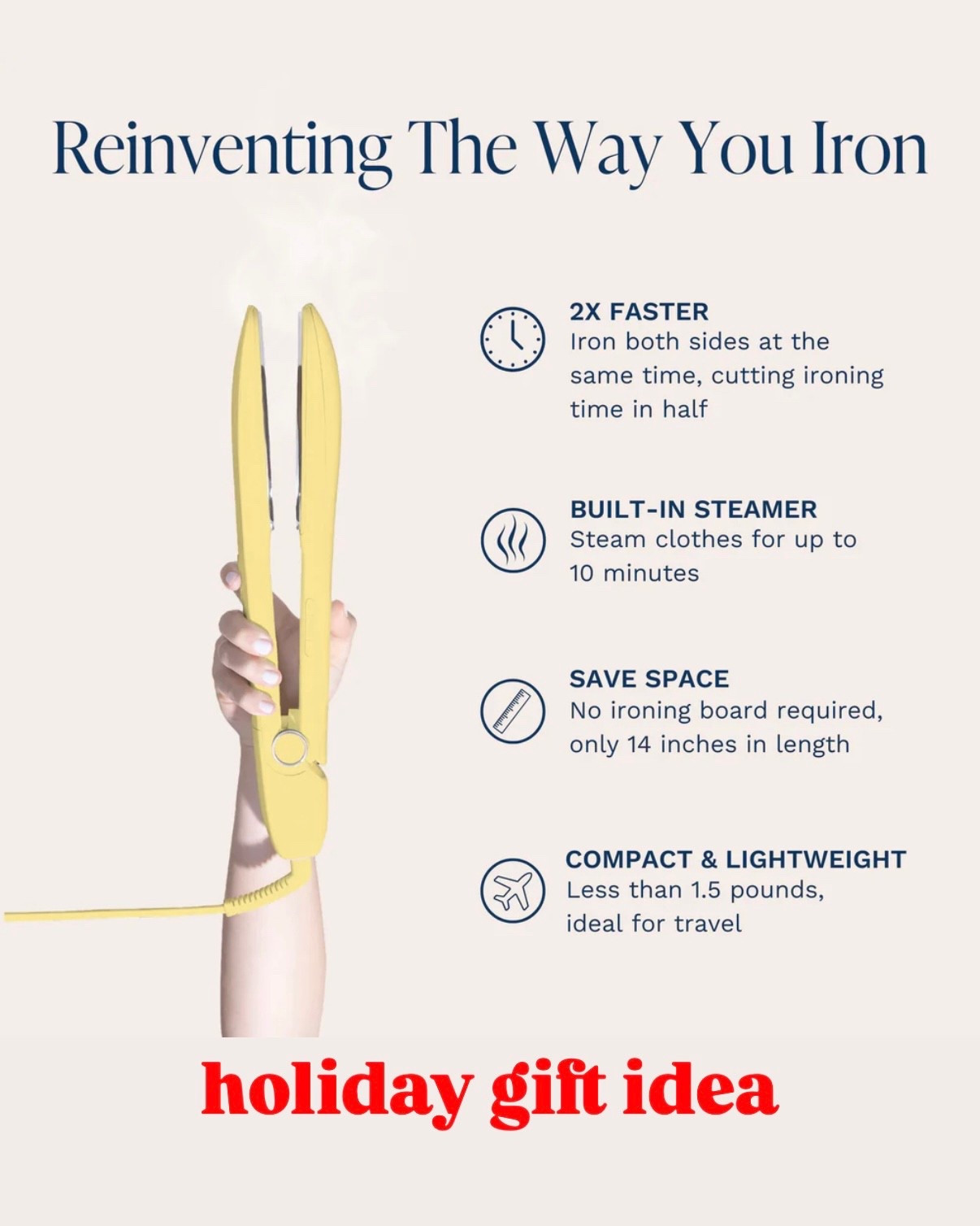 Found a great gift for those hard to buy for family members. This travel friendly handheld iron will be my gift to aunts and uncles and I may grab one for myself too. 15% off when you sign up for email. 

#LTKGiftGuide #LTKFamily #LTKHoliday