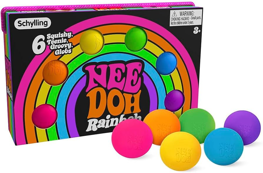 Schylling NeeDoh Rainboh Teenie - Sensory Squeeze Toy - Contains 6 Mini Groovy Globs - 1.5" Wide ... | Amazon (US)
