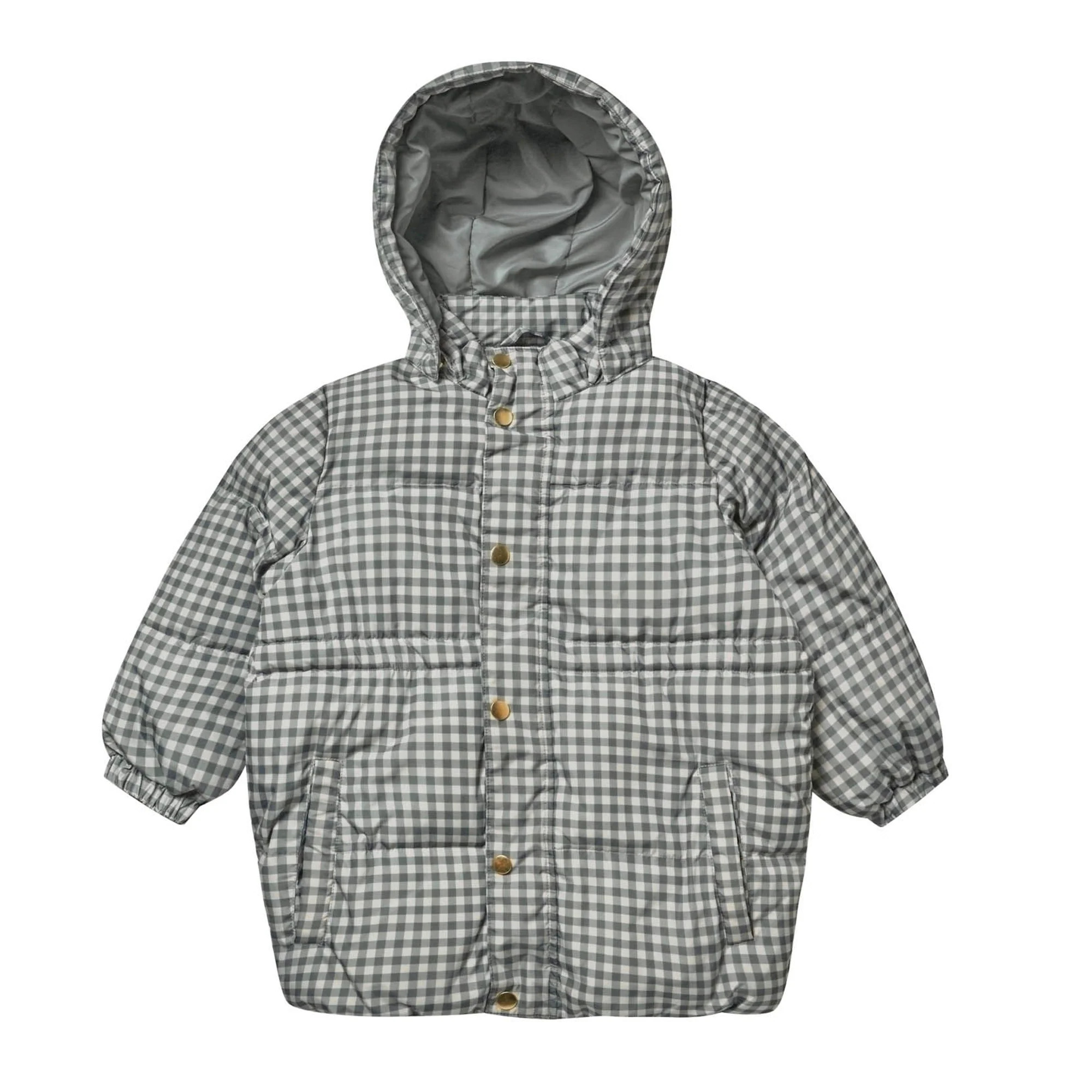 Rylee & Cru Puffer Jacket, Marine Gingham | SpearmintLOVE