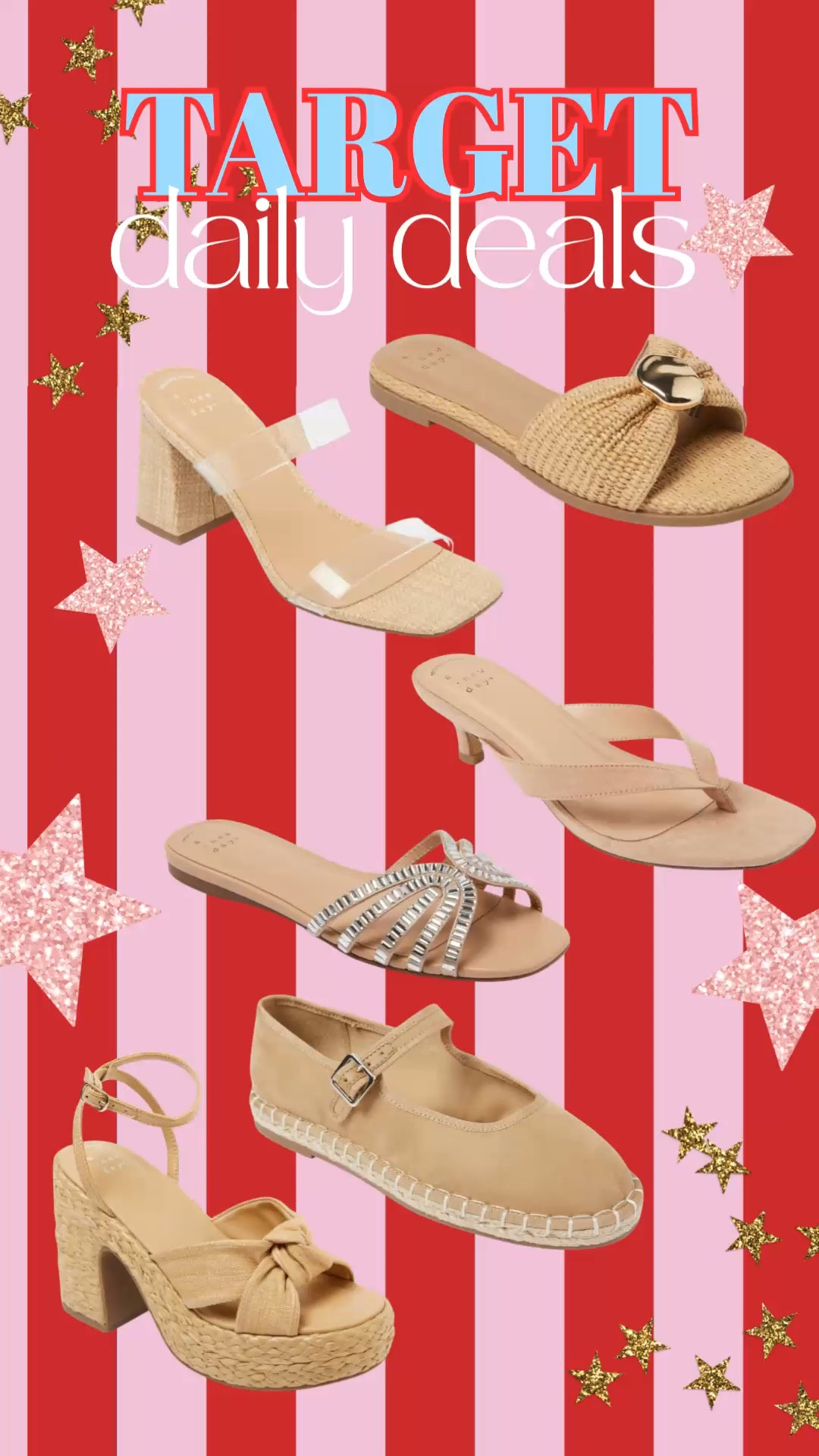 Target daily deals! 

Perfect time to snag cute sandals for spring! Naturally, I am loving all of ththem nude shoes! 

#target 
#sale 
#sandals
#springbreak 
#travel 
#beach 
#graduation 
#spring

#LTKSaleAlert #LTKmomlife