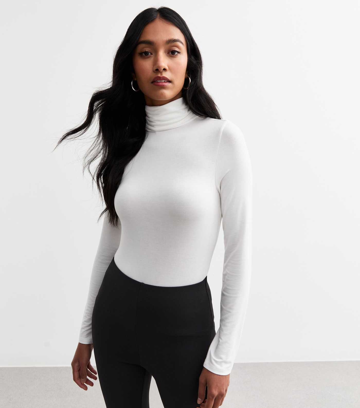 Off White Long Sleeve Roll Neck Top | New Look | New Look (UK)