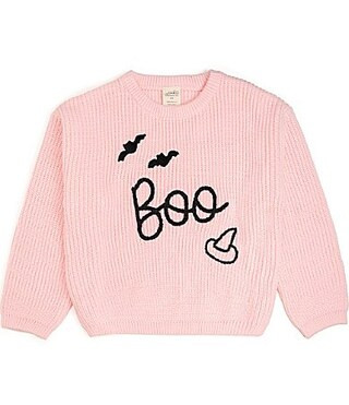 Sweet Wink Little Girls Halloween-Themed Boo Knit Sweater - 3T | Dillard's
