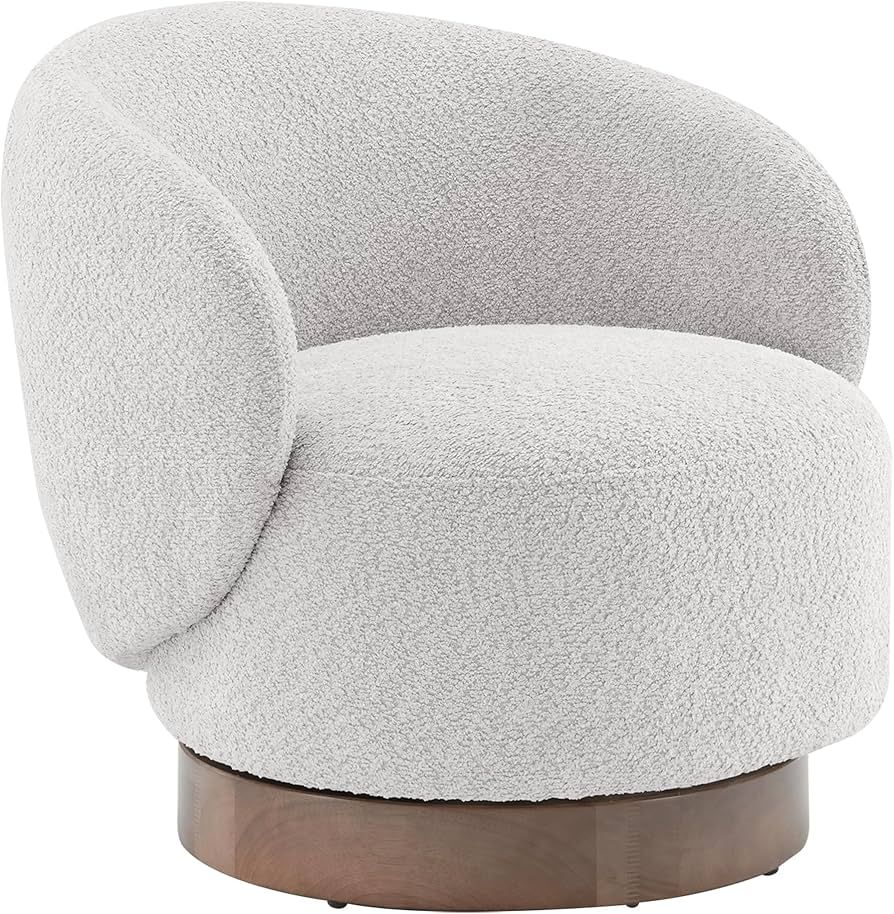 Swivel Accent Chair Modern Round Barrel Armchair Upholstered Performance Fabric for Bedroom Readi... | Amazon (US)