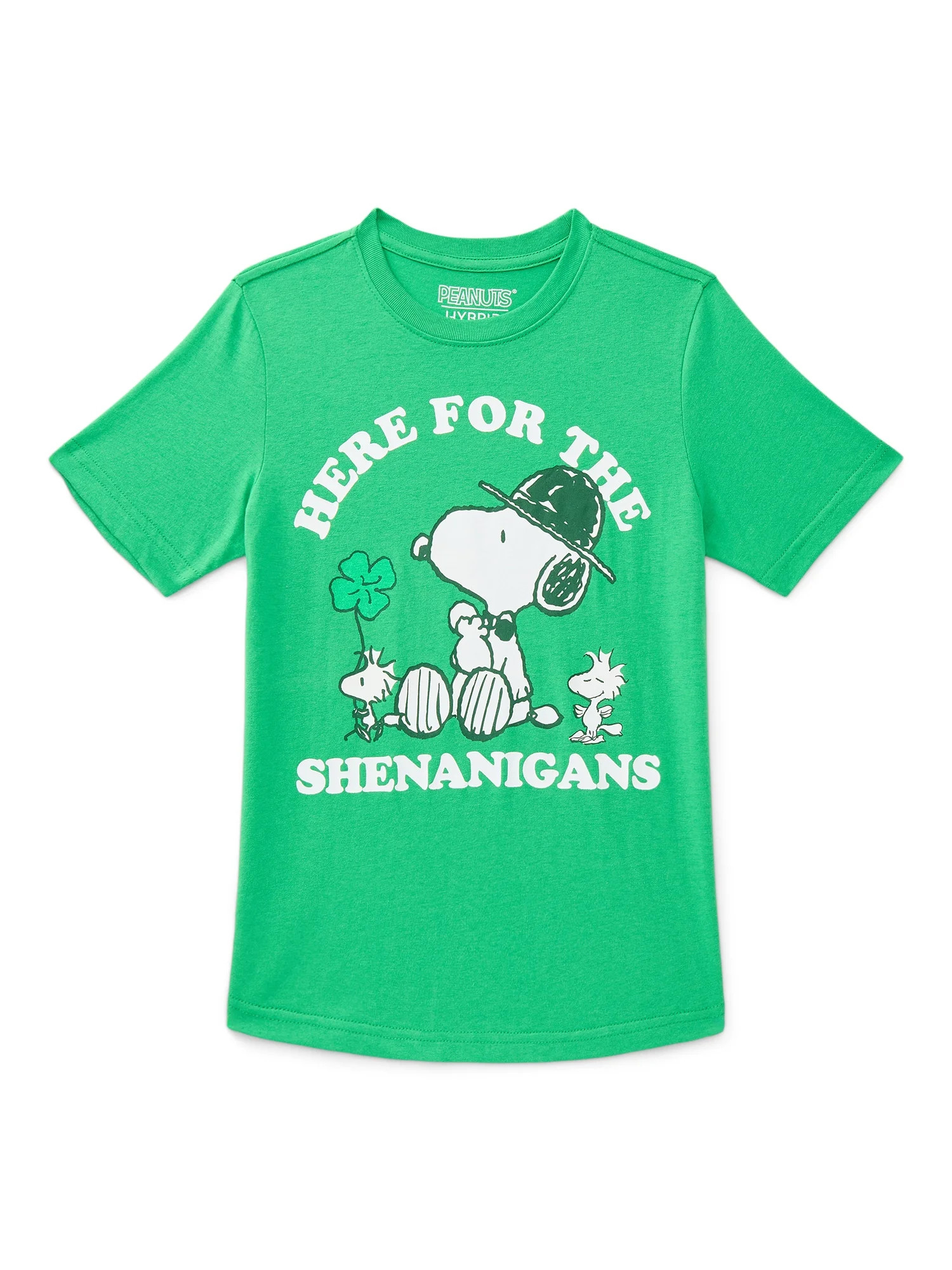 Peanuts Snoopy & Woodstock Little Boys and Big Boys St. Patrick's Day Graphic Tee with Short Slee... | Walmart (US)