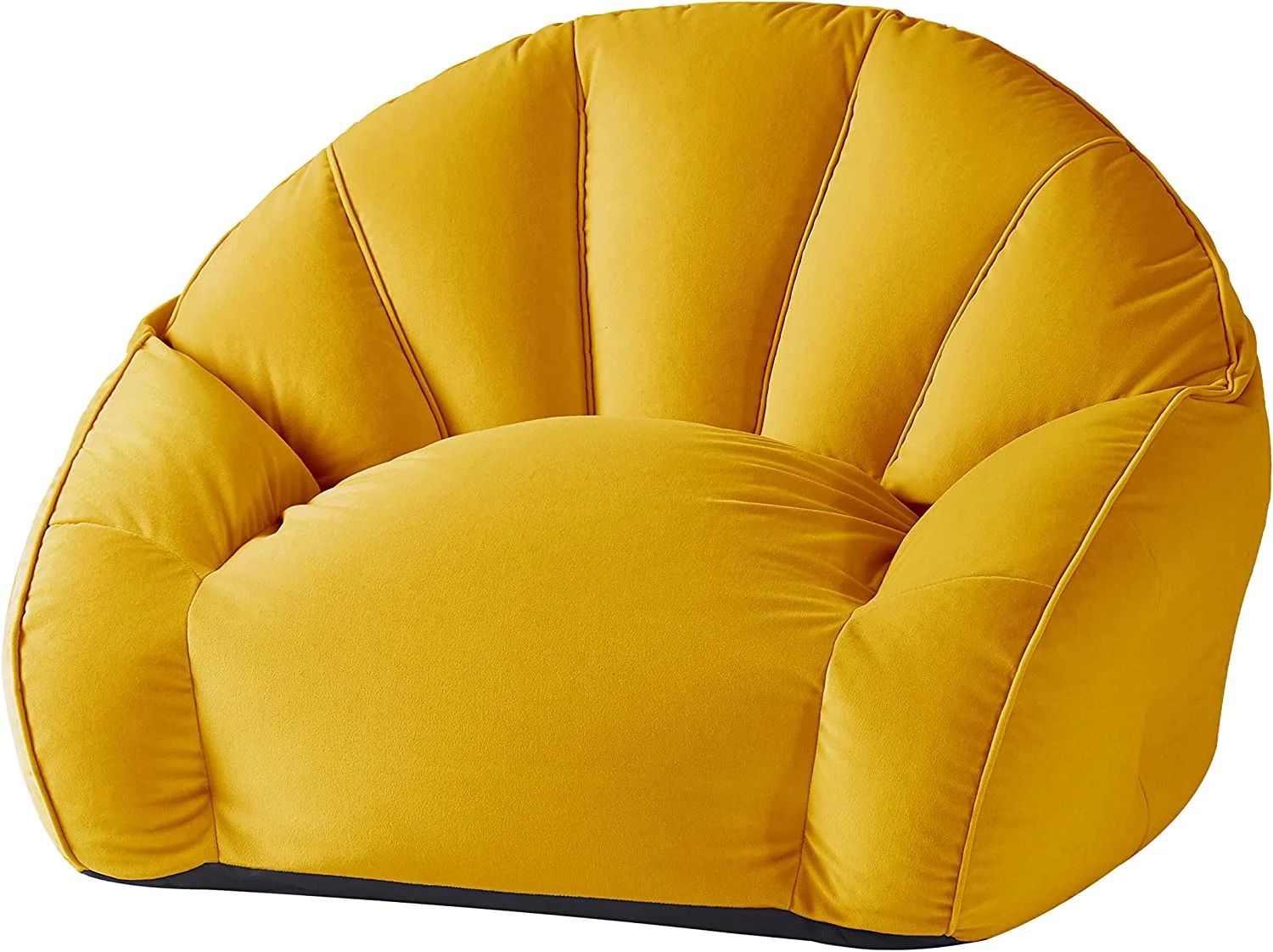 Urban Shop Velvet Plush Bean Bag Sofa Chair for Kids & Adults, Yellow, 27" D x 27" W 32" H | Walmart (US)