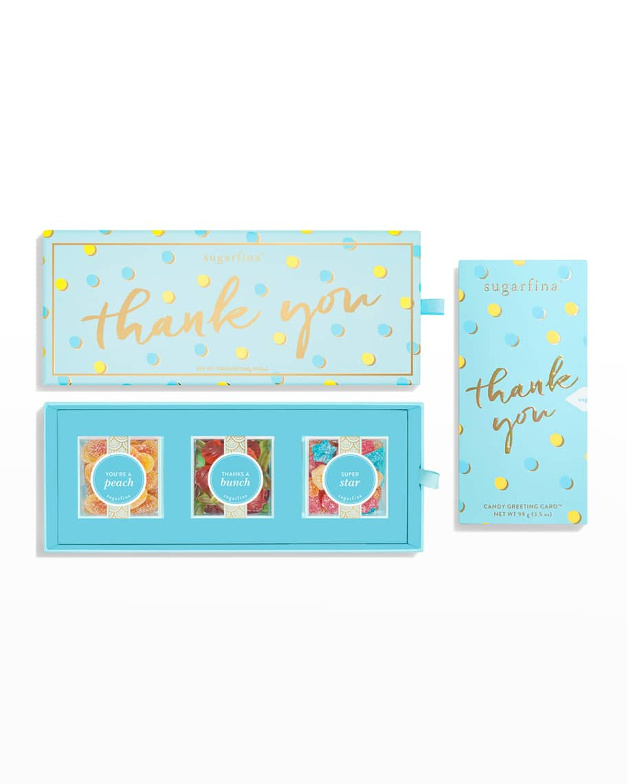 Sugarfina Thank You 3-Piece Candy Bento Box with Thank You Greeting Card Kit | Neiman Marcus