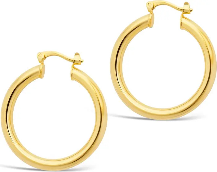14K Yellow Gold Plated 31.75mm Chunky Tube Hoop Earrings | Nordstrom Rack