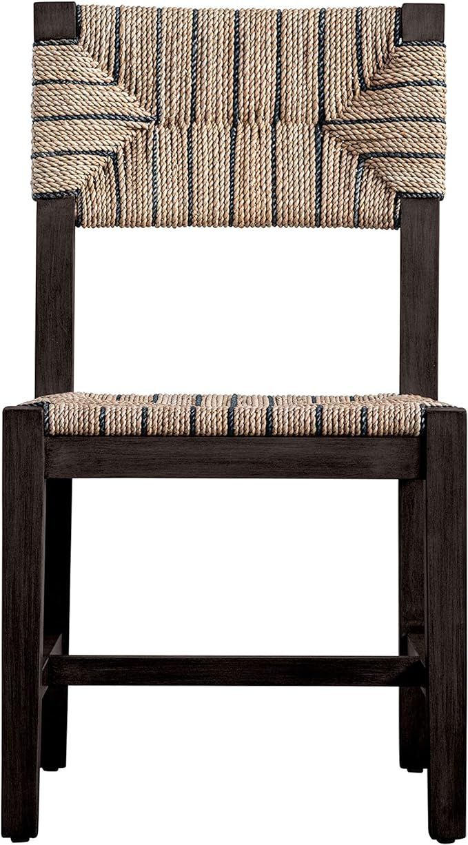 Creative Co-Op Mango Wood Brown & Black Woven Rope Seat & Back Chair, Brown | Amazon (US)