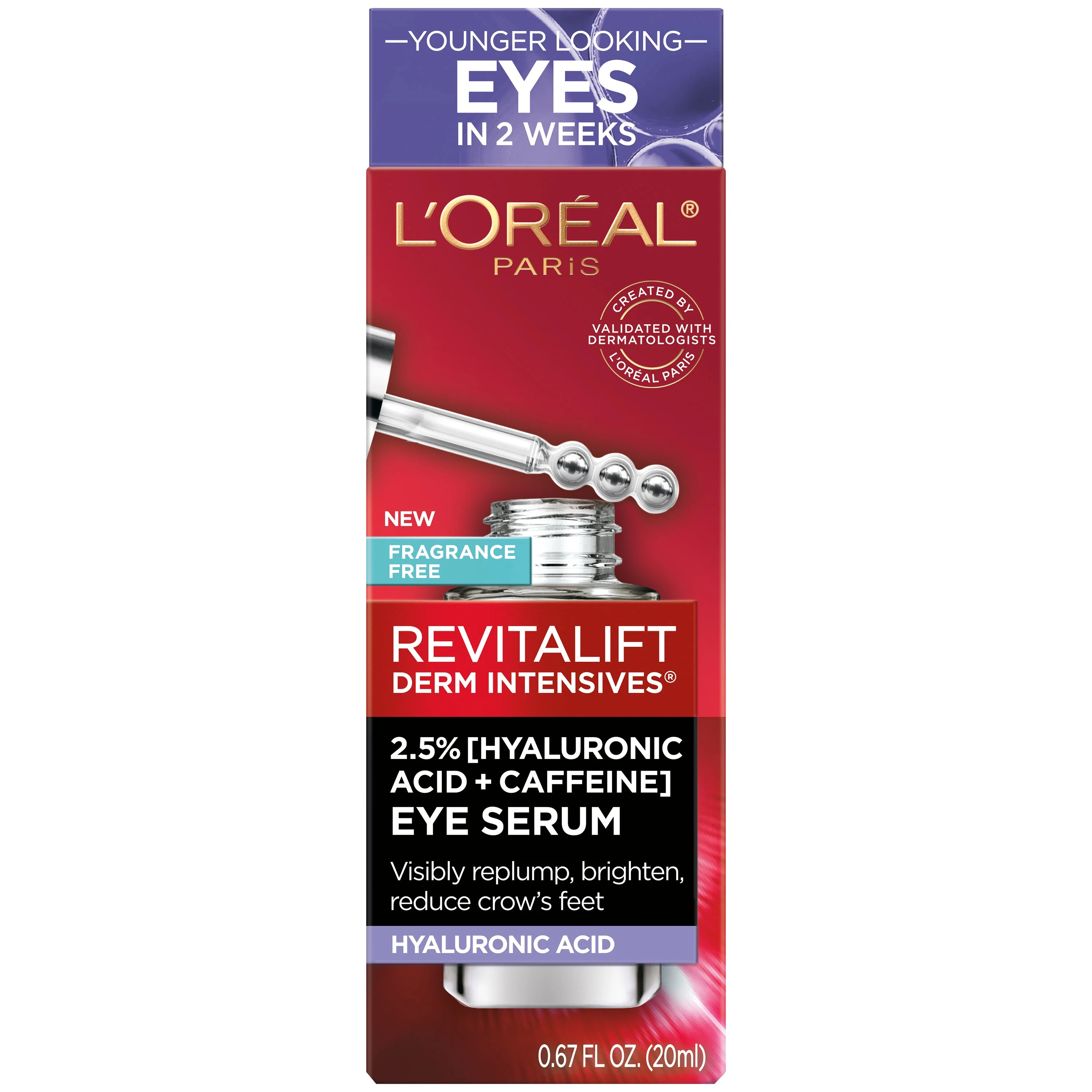 L'Oreal Paris Revitalift Caffeine Eye Serum, Replumps, 0.67 fl oz | Walmart (US)