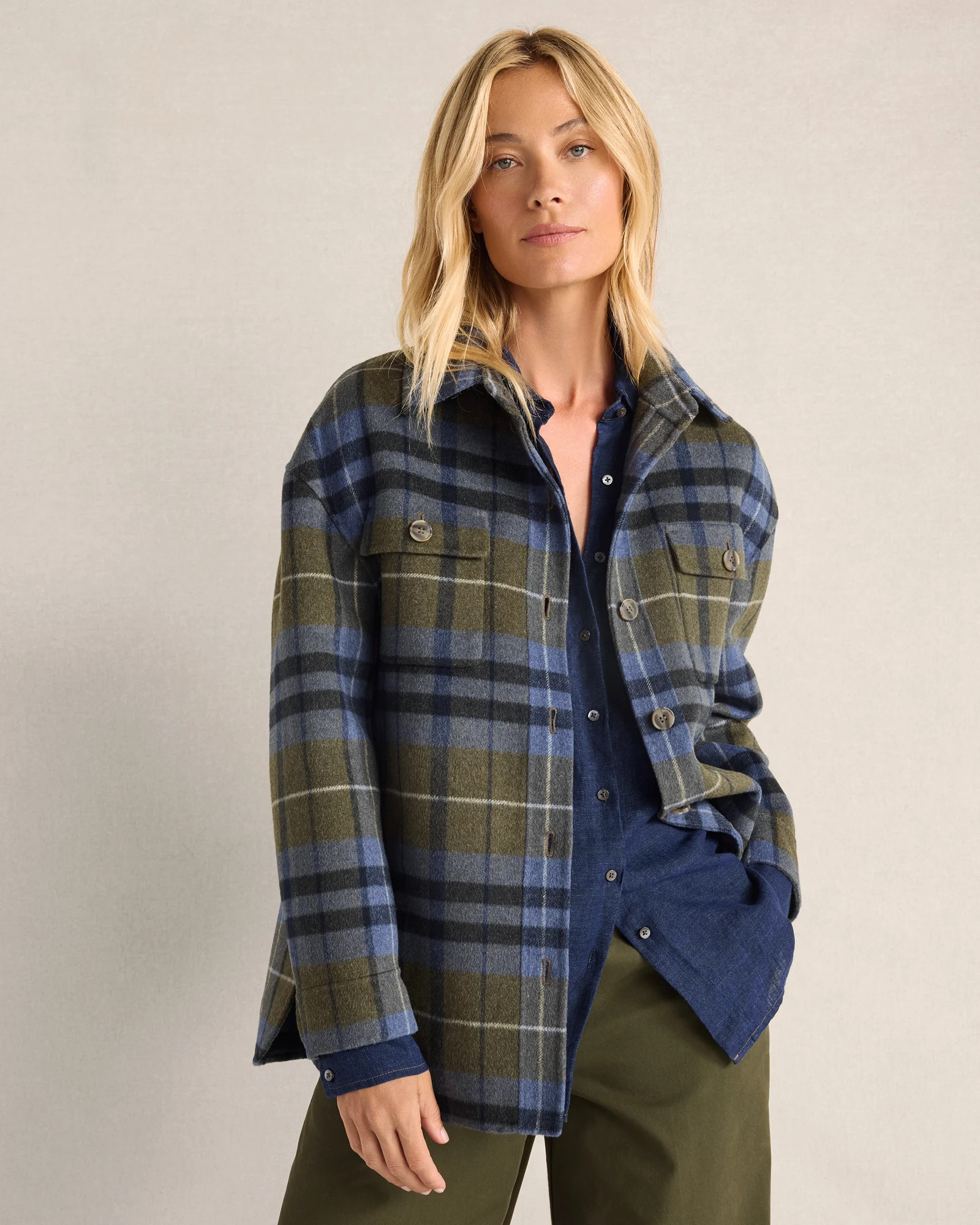 Wool Blend Plaid Shacket | Talbots