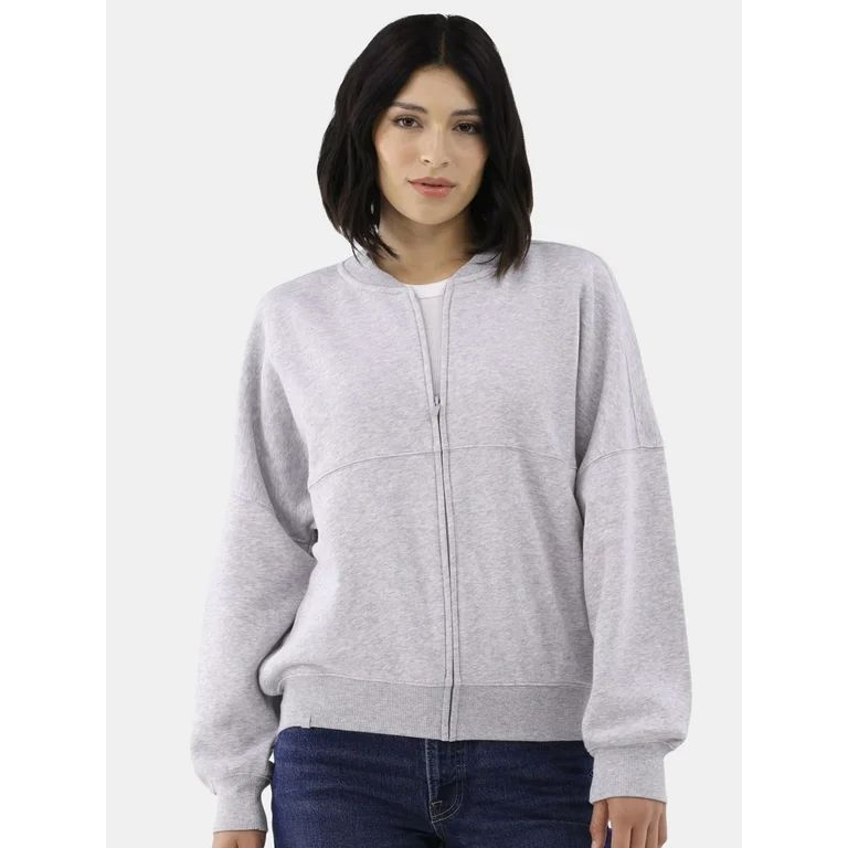 Avia Women's Fleece Bomber Zip-Up Sweatshirt, Sizes XS-XXXL | Walmart (US)