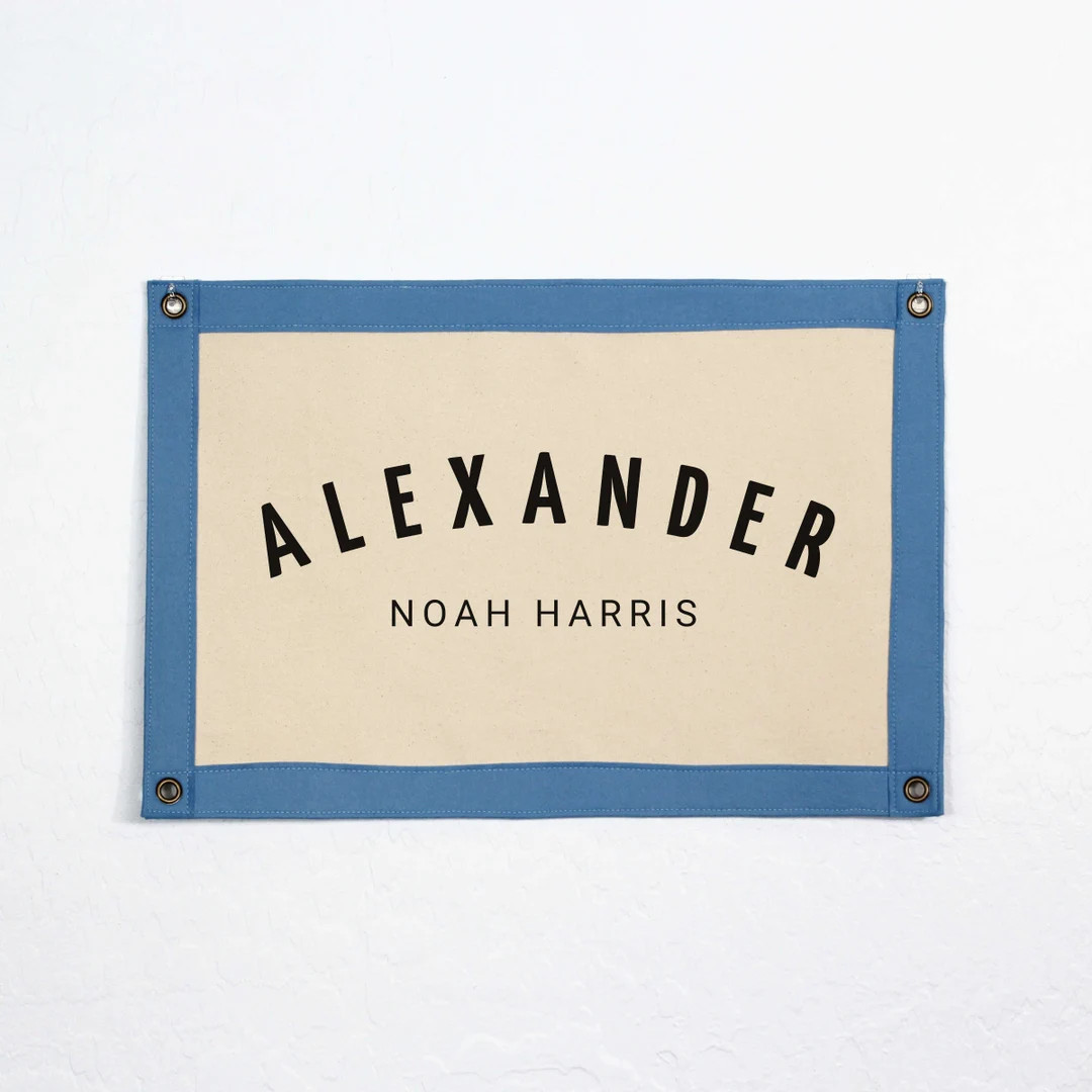Canvas Flag Banner Custom Name Sign With Felt Frame Home - Etsy | Etsy (US)