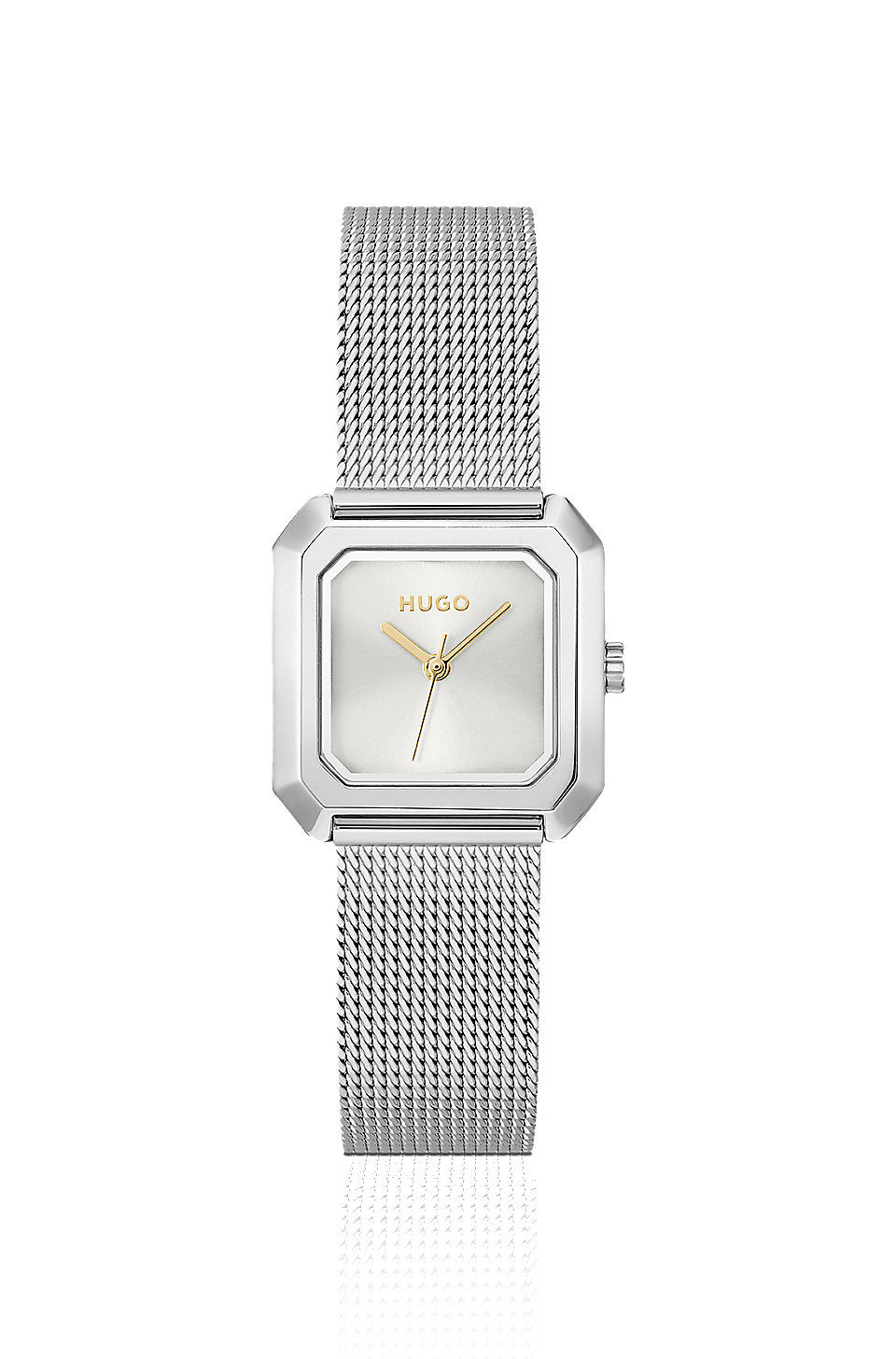 Hazel stainless-steel square watch with mesh bracelet | Hugo Boss (UK)
