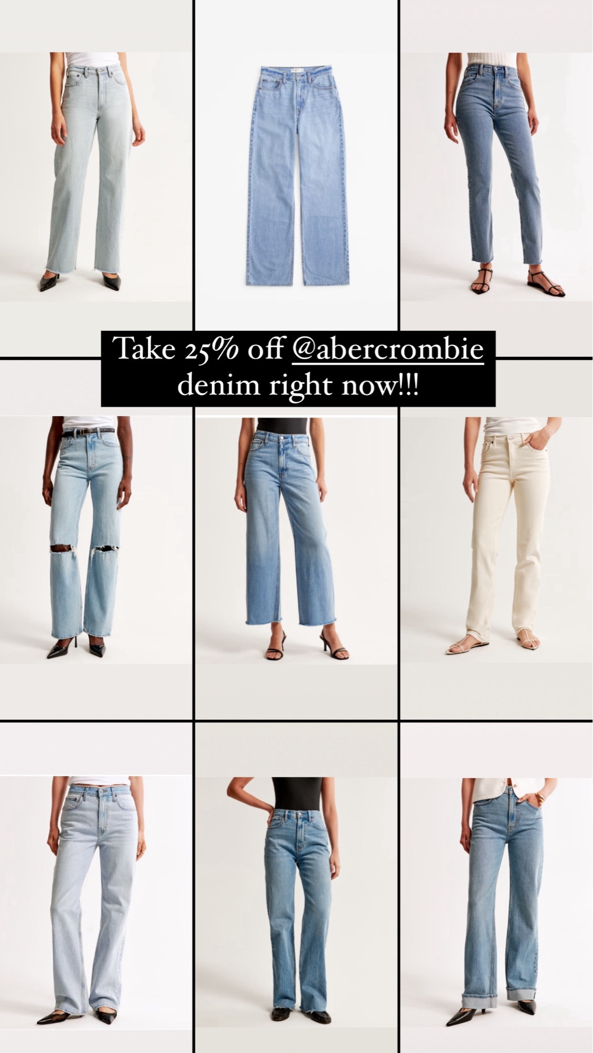 Take 25% off Abercrombie denim with code DENIMAF


#LTKFindsUnder100 #LTKxAF #LTKSaleAlert
