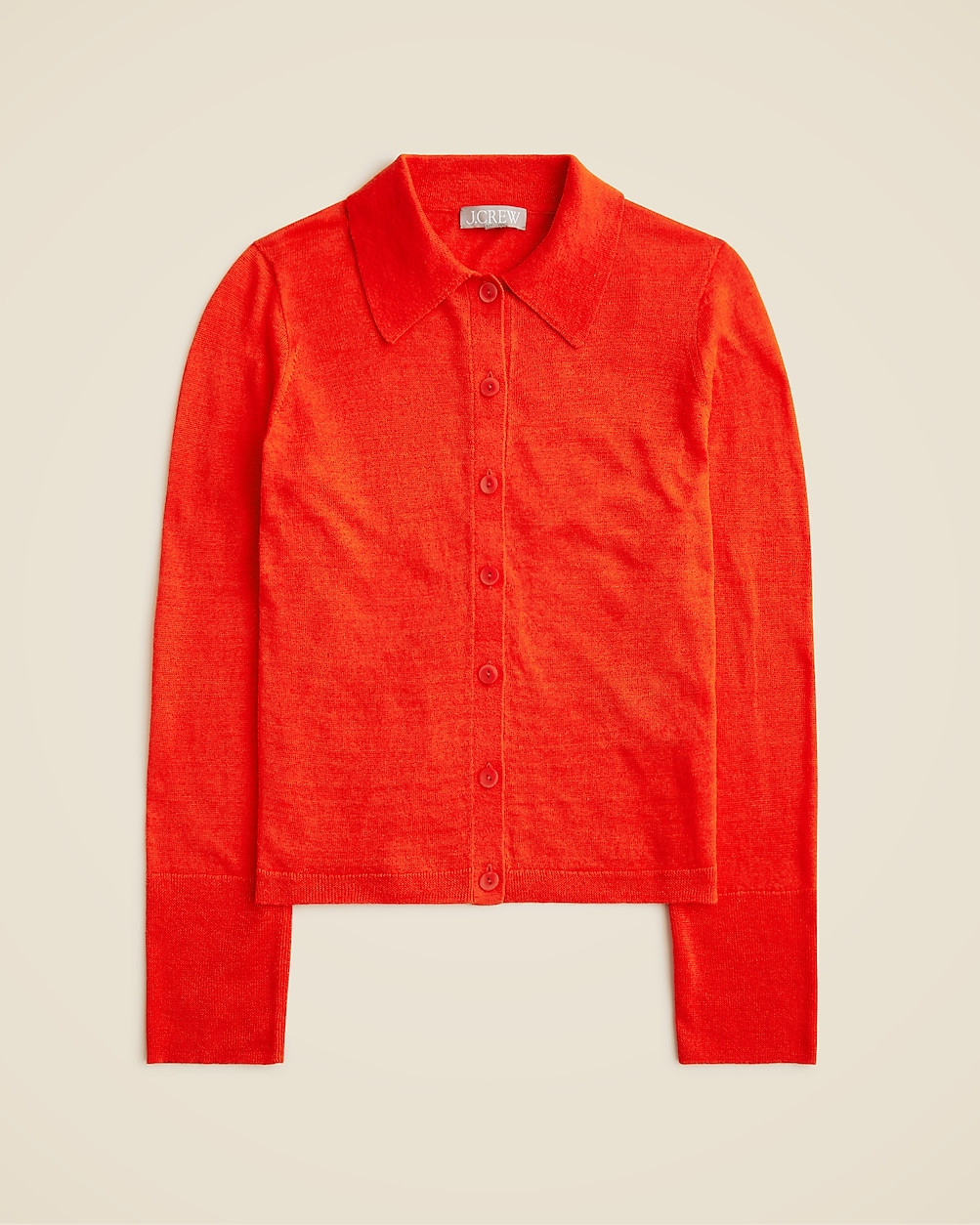 Collared button-up sweater in linen | J. Crew US