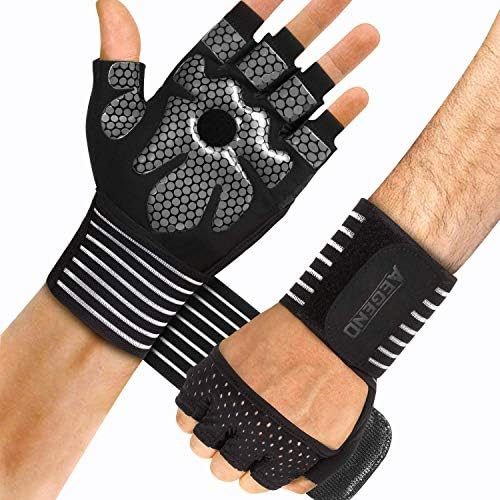 Aegend Weight Lifting Gym Gloves, Workout Gloves for Women Men, with Wrist Support Anti-Slip Leat... | Amazon (US)