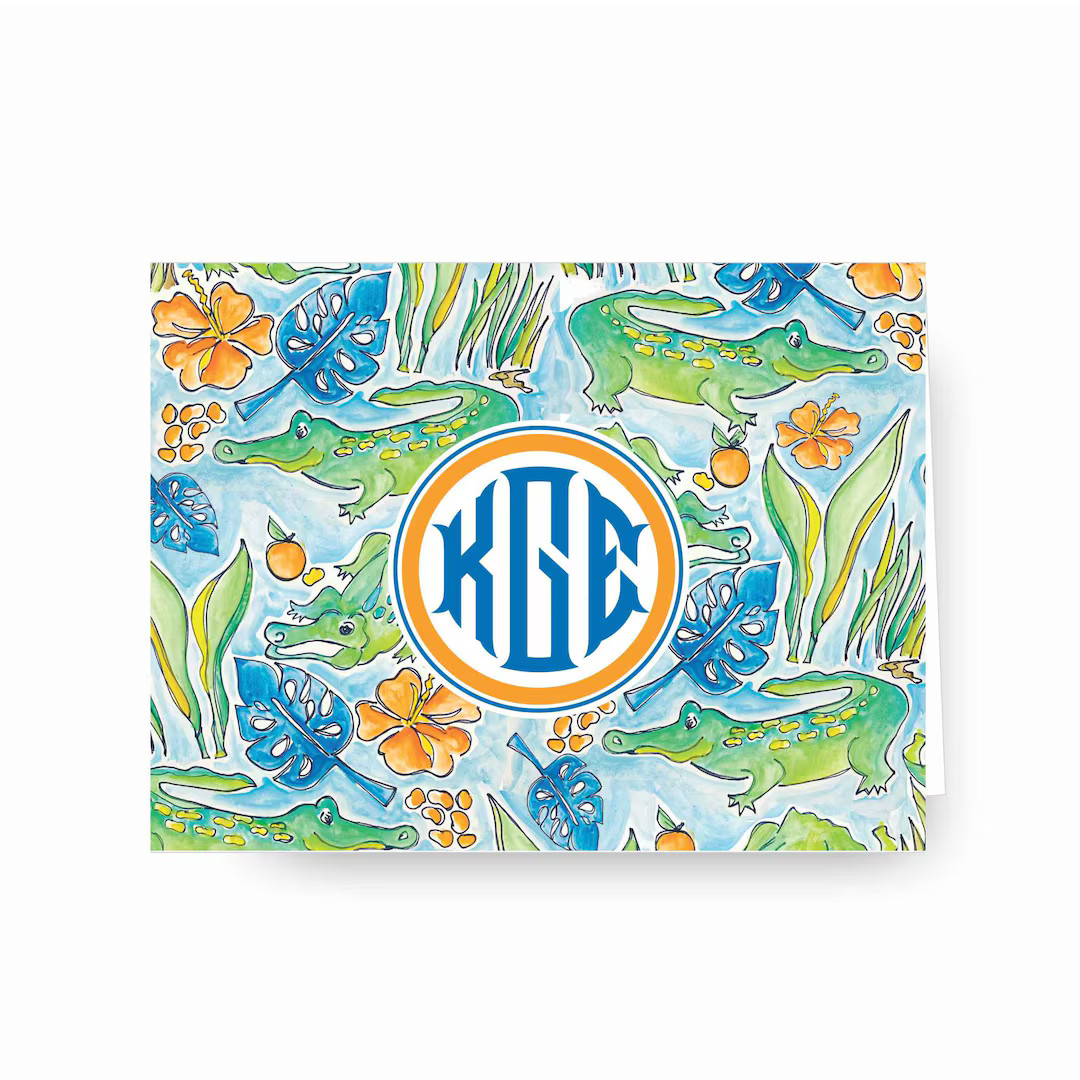 Personalized Gator Stationery – Custom Alligator Monogram Graduation Thank You Cards, Notepad, ... | Etsy (US)
