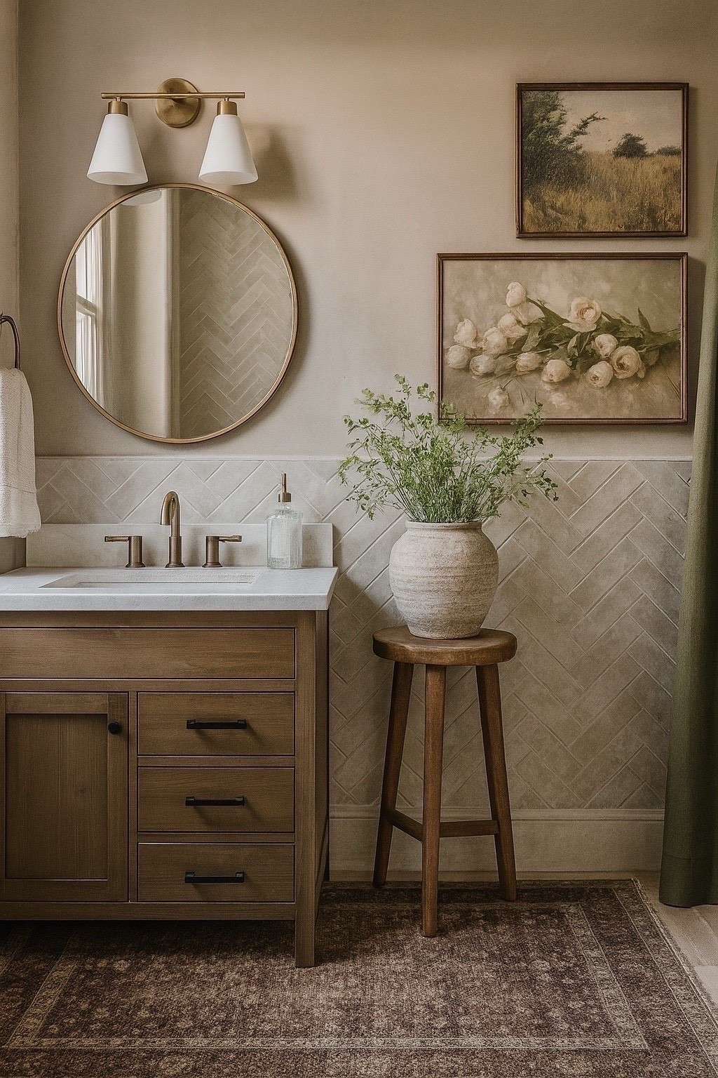 Curated Bathroom Collection. Follow @farmtotablecreations on Instagram for more inspiration.

Ceramic Subway Tile. Single Bathroom Vanity with Top. Kohler Bathroom Faucet. Woodbay 20 MIL x 7 in. x 48 in. Waterproof Rigid Core Luxury Vinyl Plank Flooring. 30" Flush Mount Round Decorative Wall Mirror - Threshold. Vintage Area Carpet Hallway Long Indoor Kitchen Washable Living Room Low Pile Traditional Distressed Retro Accent Throw Rug Non Slip. Woodland Accent Table. Nesting Tables. Hamilyeah Gold Bathroom Vanity Light Fixture with Frosted Glass Shade. Tulip Painting Digital Art. Vintage Landscape Artwork. Square Pattern Shower Curtain. Hearth & Hand. 3pc Traditional Coordinate Bath Bundle Set - Threshold. Briful Ceramic Vase. Green Nandina Faux Branches. 

Bathroom Decor | Spring Decor | Entryway Decor | Bedroom Furniture | nightstands | Home Decor| Fireplace Decor | Spring Refresh |  Bedroom Finds | Neutral Stems | Spring Stems | Bookshelf Decor | Bedroom Space | Cozy Corner | Bathroom | Curated Entryway | Spring  Decor | End of Year Clearance | Trending Decor | Viral Decor  | Coffee Table Decor | Neutral Decor | Stem Sale | Target Finds | Skinny Bench | Bedroom | Living Room | Breakfast Nook | Amazon Home | Target Sale | Loloi Rugs | Magnolia Home | console table | console table styling | faux stems | entryway space | front porch decor | neutral decor | entryway decor | cozy home | affordable decor |  home decor | home inspiration | console styling | entryway rug | cozy moody home | moody home decor | neutral home | bathroom decor | living room | spring decor | Hearth & Hand | Studio McGee | 2025 Home Trends | trending home | 



#LTKHome #LTKFindsUnder50 #LTKSaleAlert