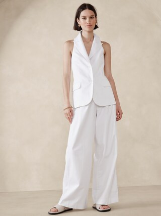Linen-Blend Racer Suiting Vest | Banana Republic Factory