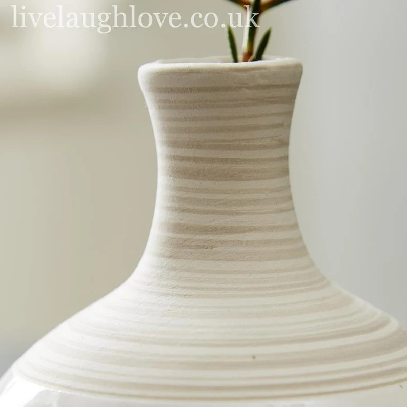 Set Of 3 Assorted Stoneware Vases - White | Etsy (UK)