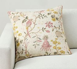 Vintage Islands Tropical Bird Embroidered Pillow | Pottery Barn (US)