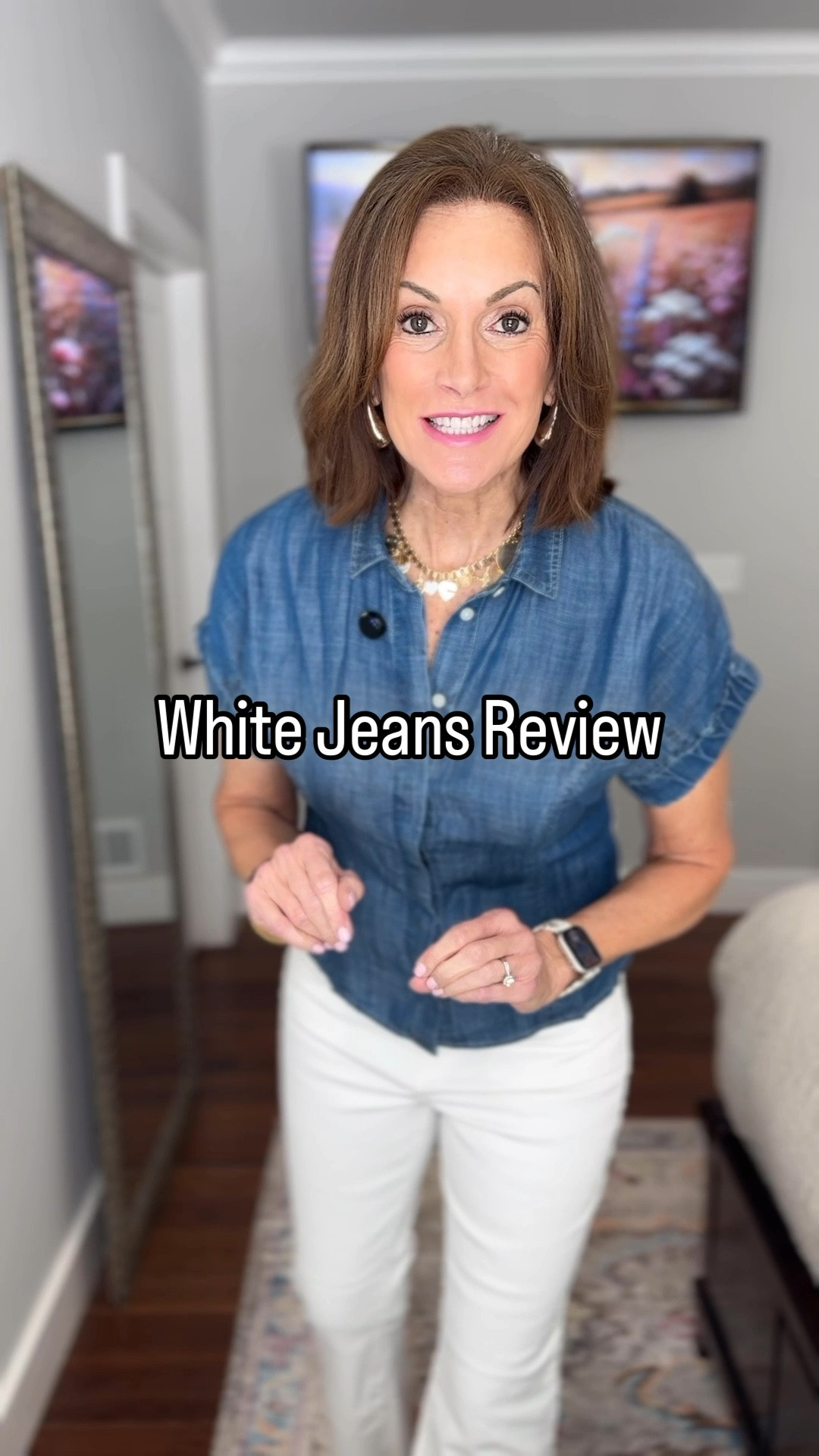 White Jeans all fit true to size & are very comfortable 

Straight Jeans - 29 Reg (these are similar to the Mother Denim that I have but much more affordable)

Skinny jeans - 29 Tall. 
These feel really good on but I’m concerned about the way they look on the back of my legs. If I sized up they’d be too big. 

Raw Edge Bootcut - 29 Tall 
These are the thinnest & have  a vintage stretch kinda like the Jeggings stretch from years ago. 

Hemmed Bootcut - 29 Tall 
These are awesome and look more like a kick crop. 

Wide Leg crop - 29 tall 
These ran the biggest I could possibly size down. 

Chambray shirt - M (need large)
Vest - size 10
White Shirt - L (fits great)
Scuba Top - L (need medium)

Bracelet discount- anniek20

#LTKMidsize #LTKStyleTip #LTKWatchNow