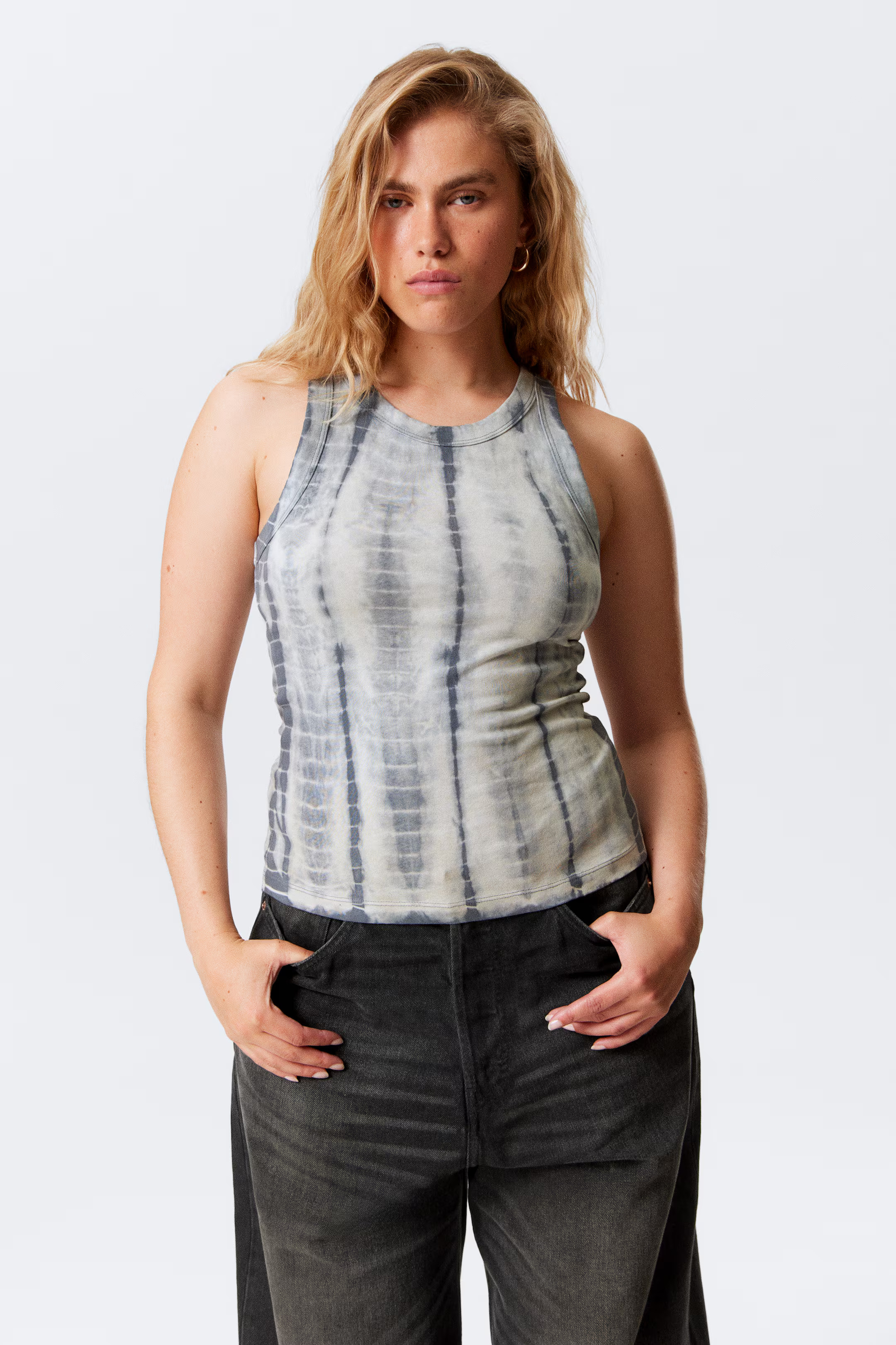 Tie-Dye Fitted Tank Top | H&M (UK, MY, IN, SG, PH, TW, HK)