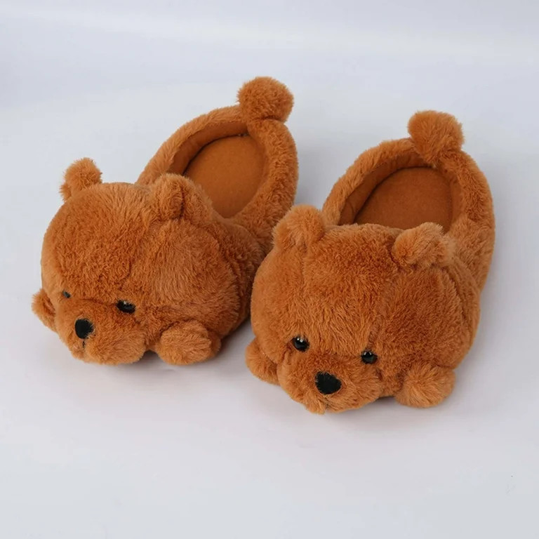 Gzwccvsn Teddy Bear Slippers for Women, Teddy Bear Half Mop Floor Home Plush Thickened Cotton Sli... | Walmart (US)