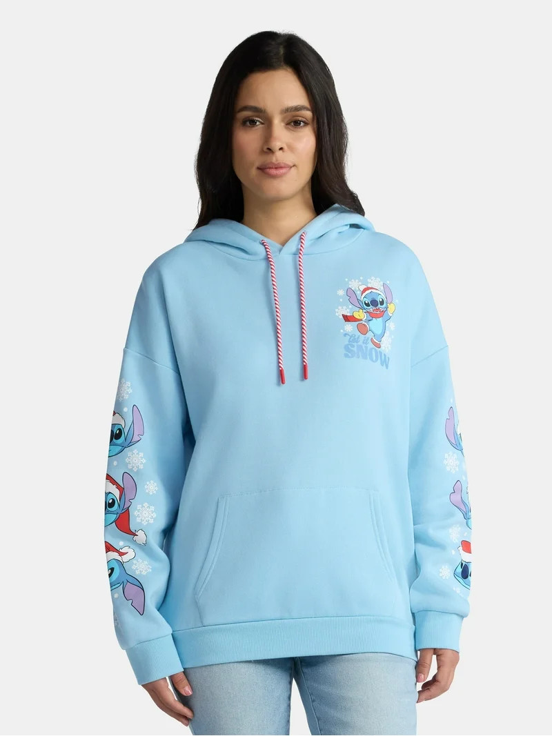 Disney Stitch Women's Holiday Graphic Hoodie with Long Sleeves, Sizes XXS–2XL | Walmart (US)