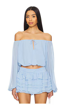 Amanda Uprichard Dallas Top in Baby Blue from Revolve.com | Revolve Clothing (Global)