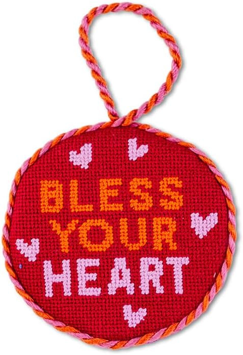 Furbish Bless Your Heart Christmas Ornament - Embroidered Christmas Tree Decoration, Handmade Nee... | Amazon (US)