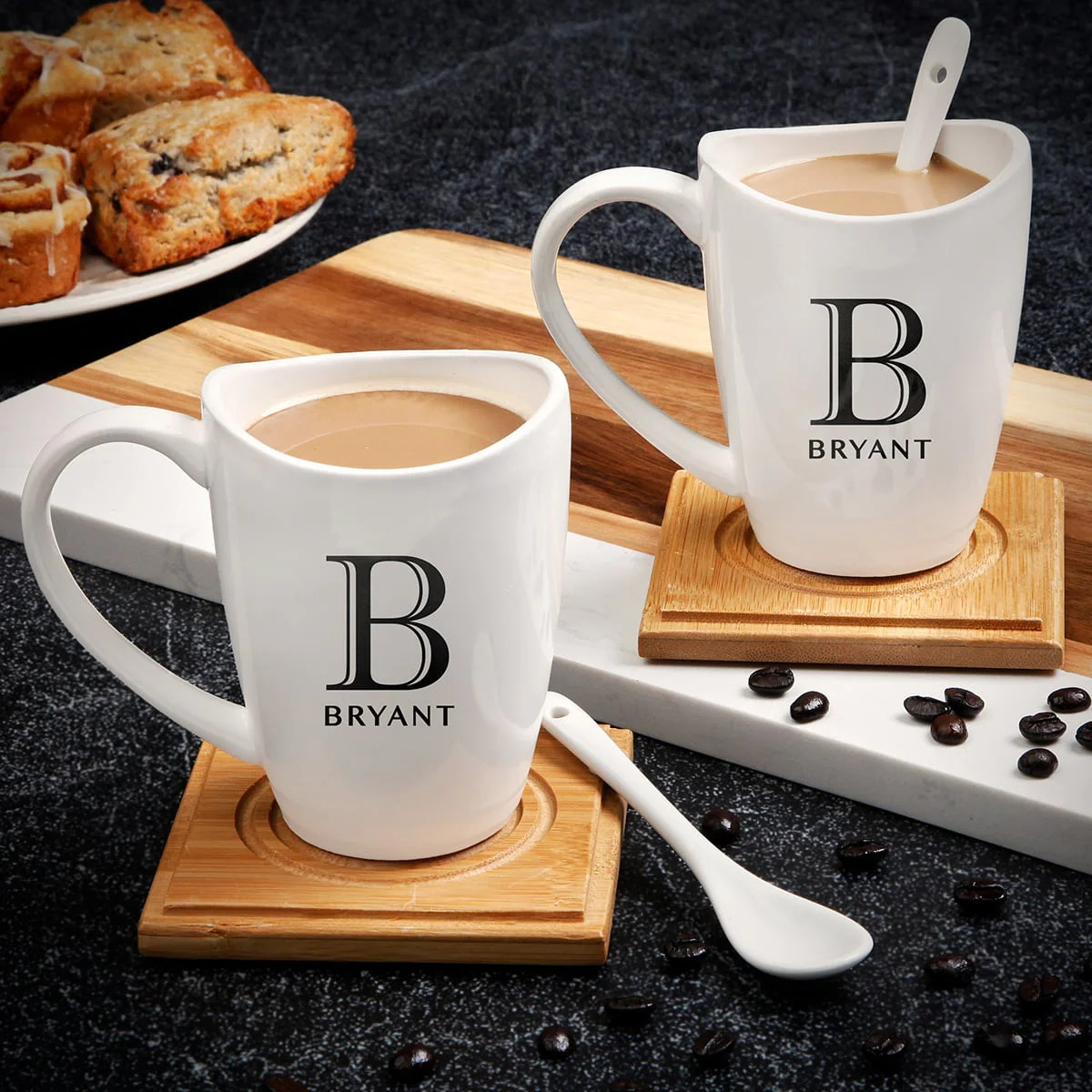 Cafe Luxe Custom Tea & Coffee Mug Gift Set, 6pc Coffee Gift Basket | HomeWetBar.com