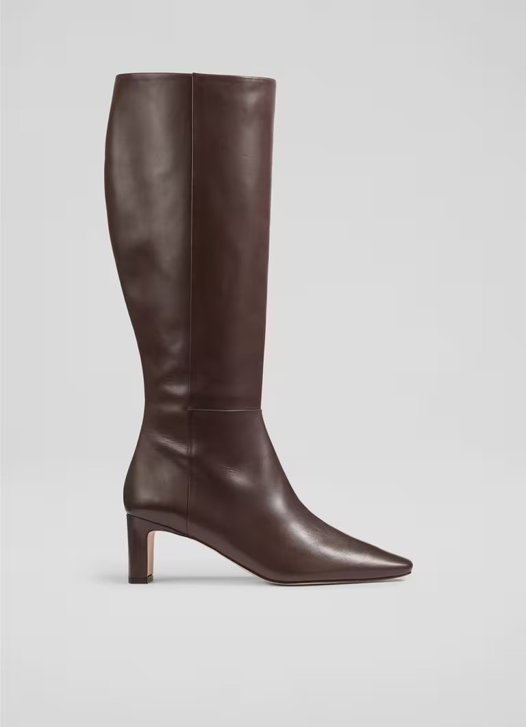 Margarite Brown Chocolate  Leather Knee High Boots | L.K. Bennett (UK)