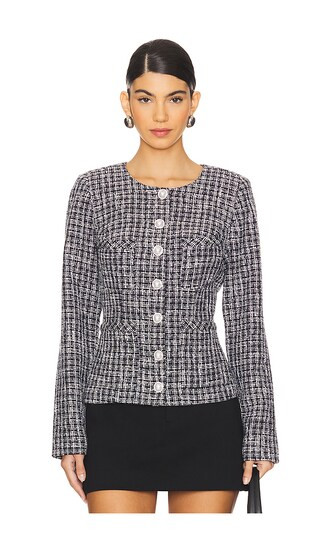 Evelyn Jacket in Navy & White | Revolve Clothing (Global)