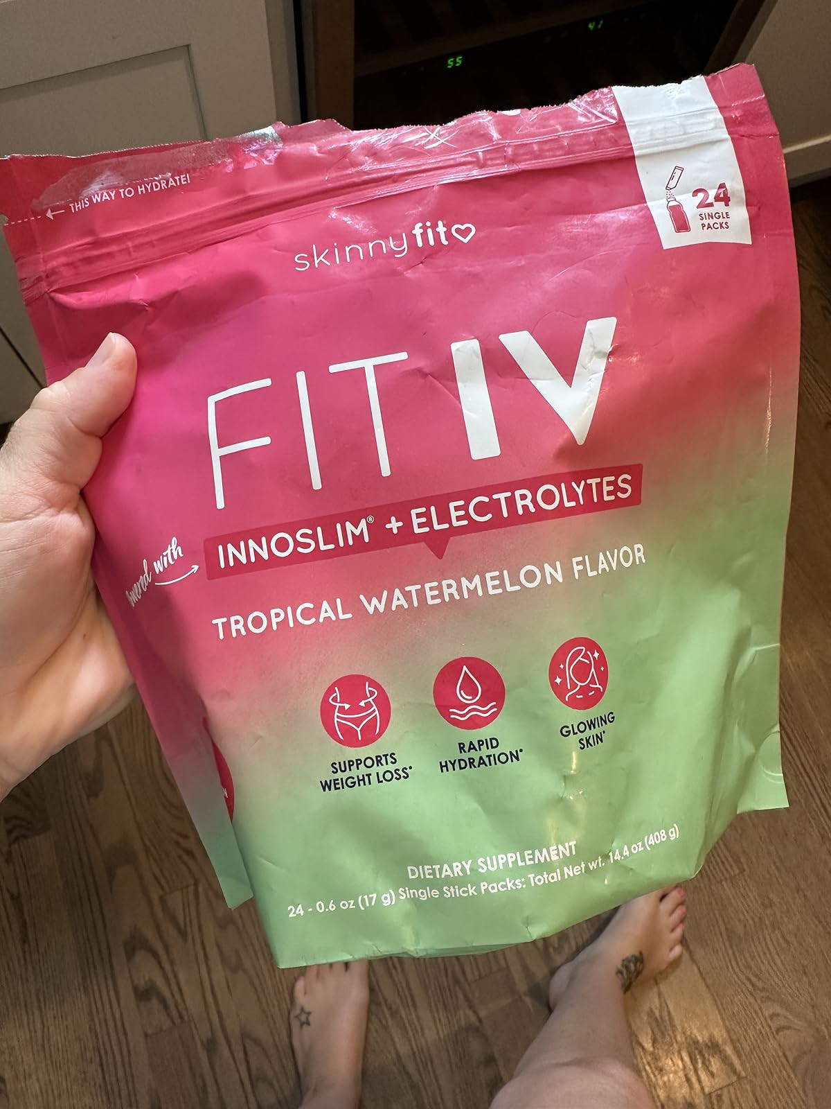 SkinnyFit FIT IV Hydrating Electrolytes Plus Weight Managing Innoslim, Vitamin B12 & Vitamin C, Rapid Hydration, Healthy Aging, 24 Servings | Amazon (US)