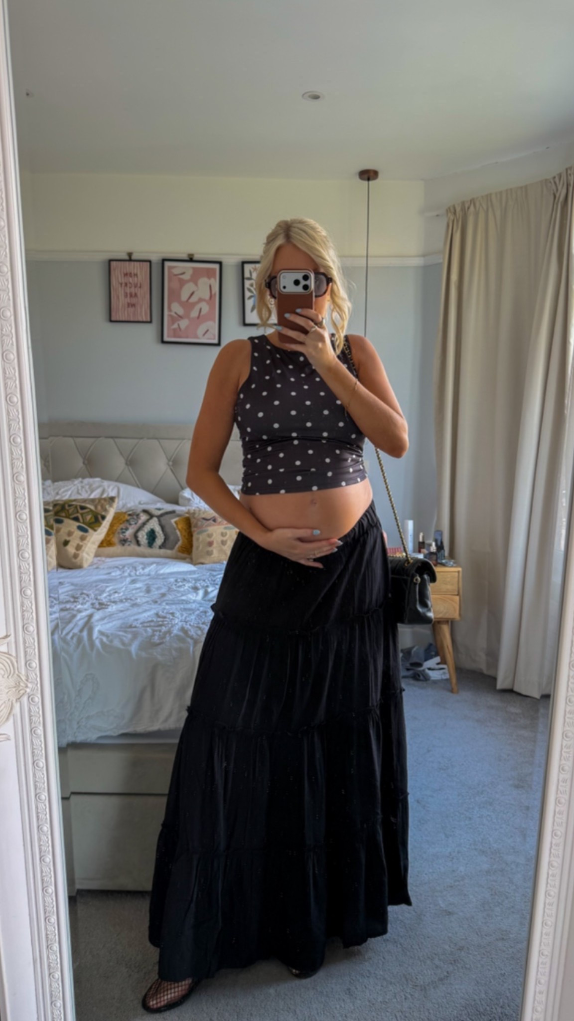 Bump friendly spring outfit inspo 🖤